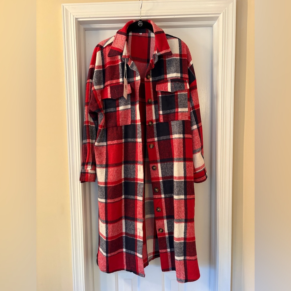 Red and Black Plaid Shacket